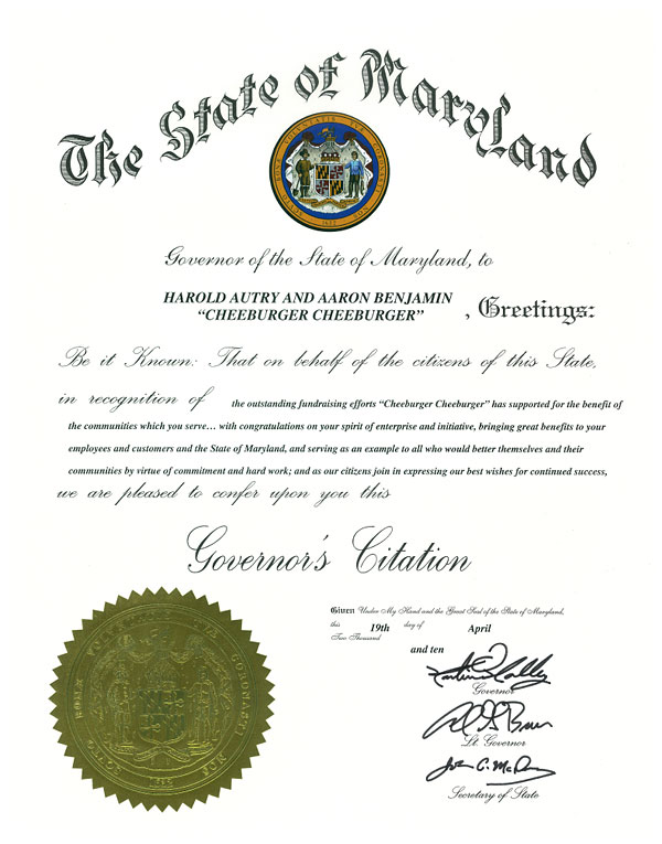 Governor's Citation